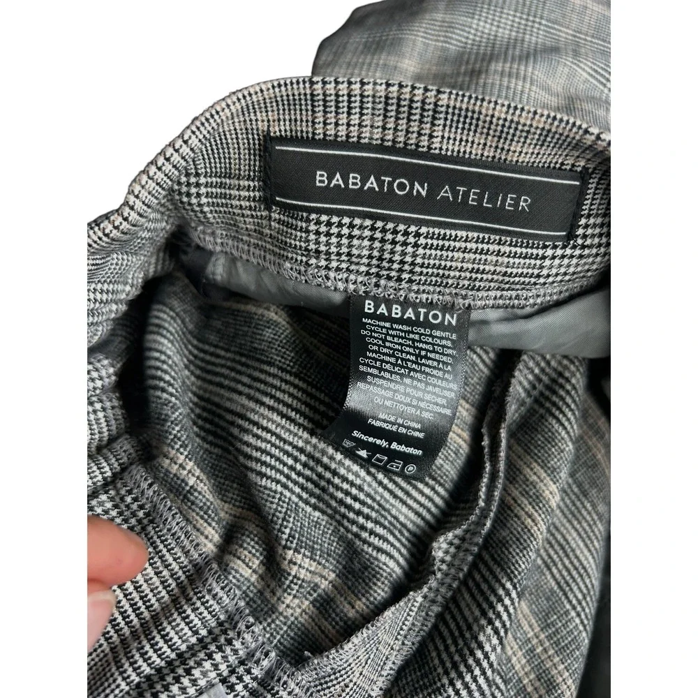 Babaton Atelier Grey Glen Plaid High Waisted Tapered Pants GYD1-6508-49 Size 4